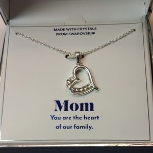 Fine Silver Plated Necklace Made W/Swarovski Crystals. New